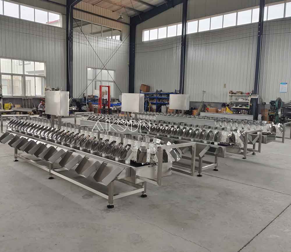 Stainless steel tray weight sorter